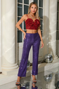 3D Floral Sequin Top and Jumpsuits