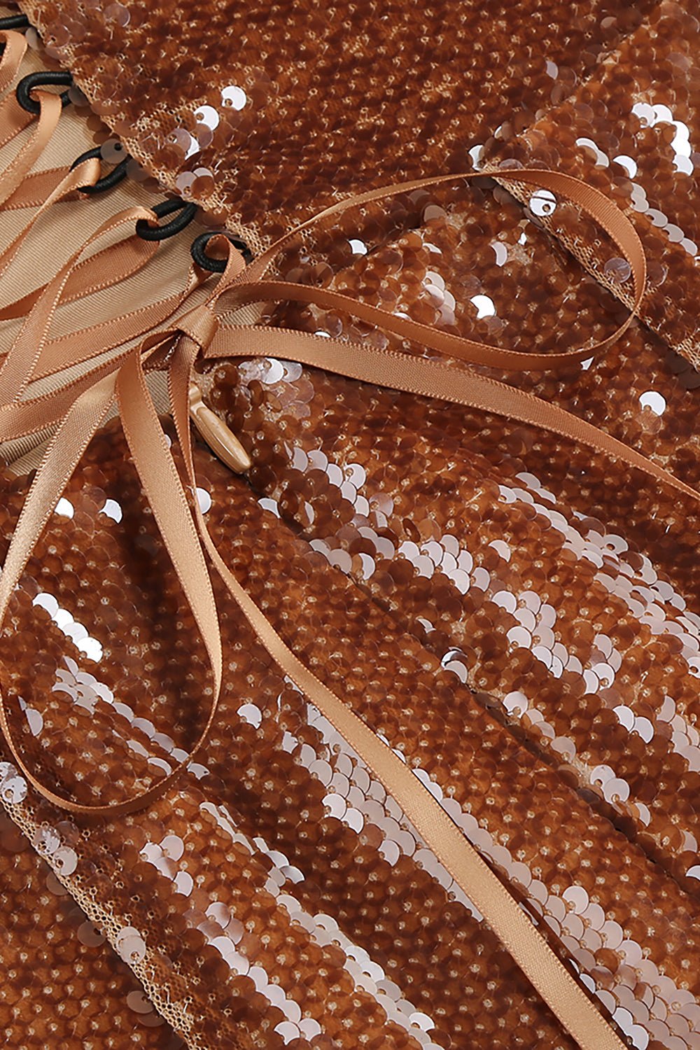 3d Flower Corset Sequin A Line Mini Dress in Brown CHICIDA 3d Flower Corset Sequin A Line Mini Dress in Brown CHICIDA