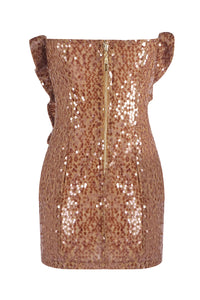 3d Flower Ruffles Sequin Mini Dress