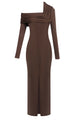 One ShoulderTwill Maxi Dress