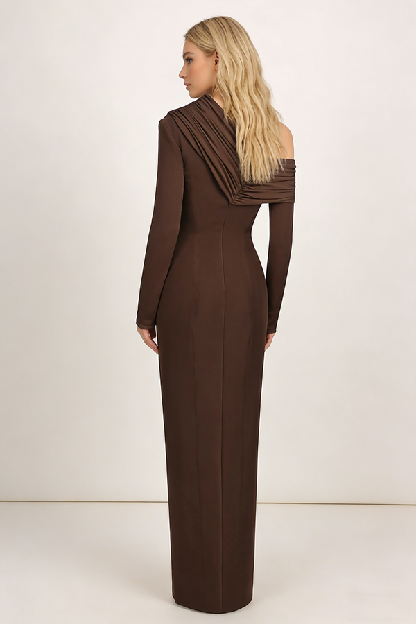 One ShoulderTwill Maxi Dress