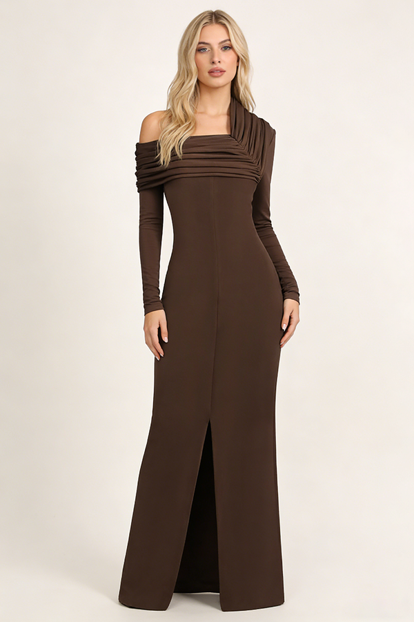One ShoulderTwill Maxi Dress