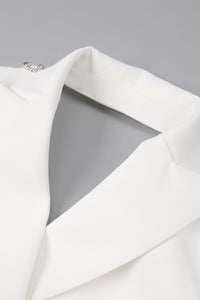 Backless Crystal Sequin-embellished Blazer Lace Maxi Skirt