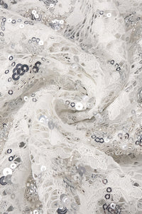 Backless Crystal Sequin-embellished Blazer Lace Maxi Skirt