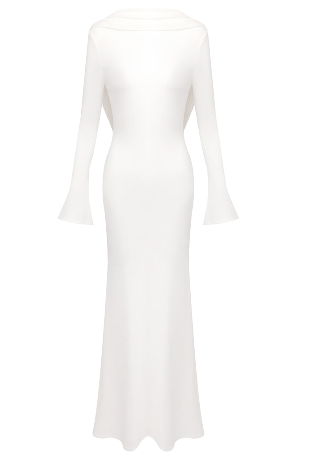 Backless Flared-cuffs Maxi Dress