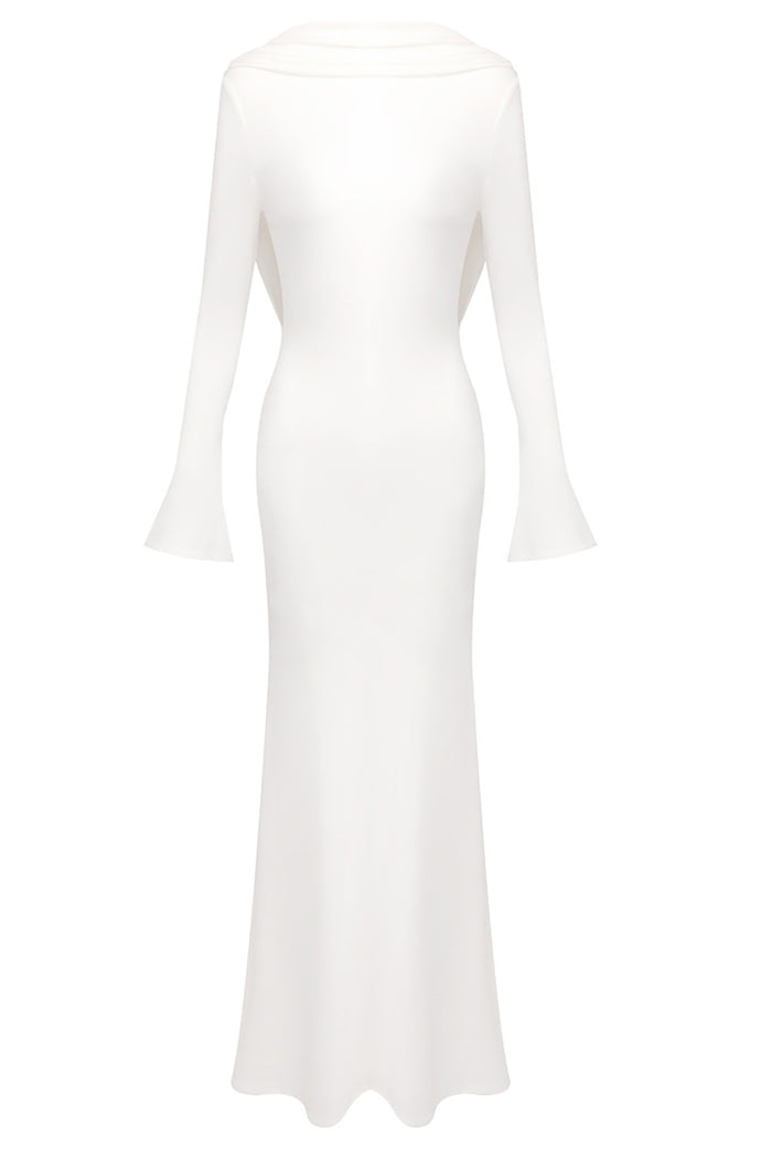 Backless Flared-cuffs Maxi Dress