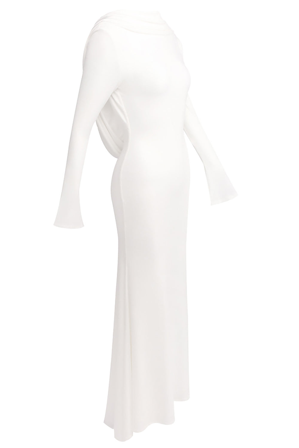 Backless Flared-cuffs Maxi Dress