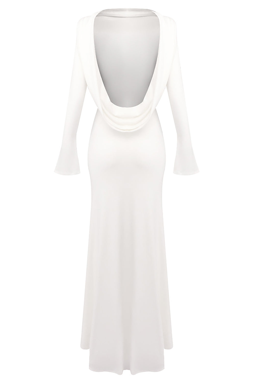 Backless Flared-cuffs Maxi Dress