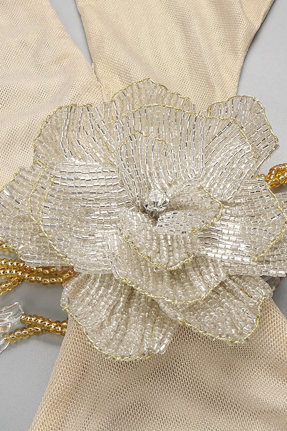 Backless Floral Crystal Maxi Dress