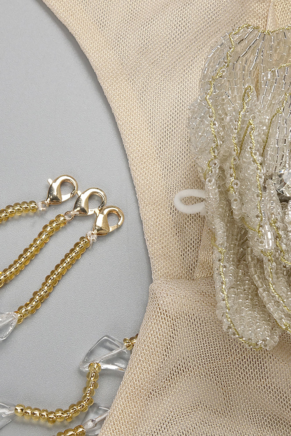 Backless Floral Crystal Maxi Dress