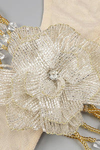 Backless Floral Crystal Maxi Dress