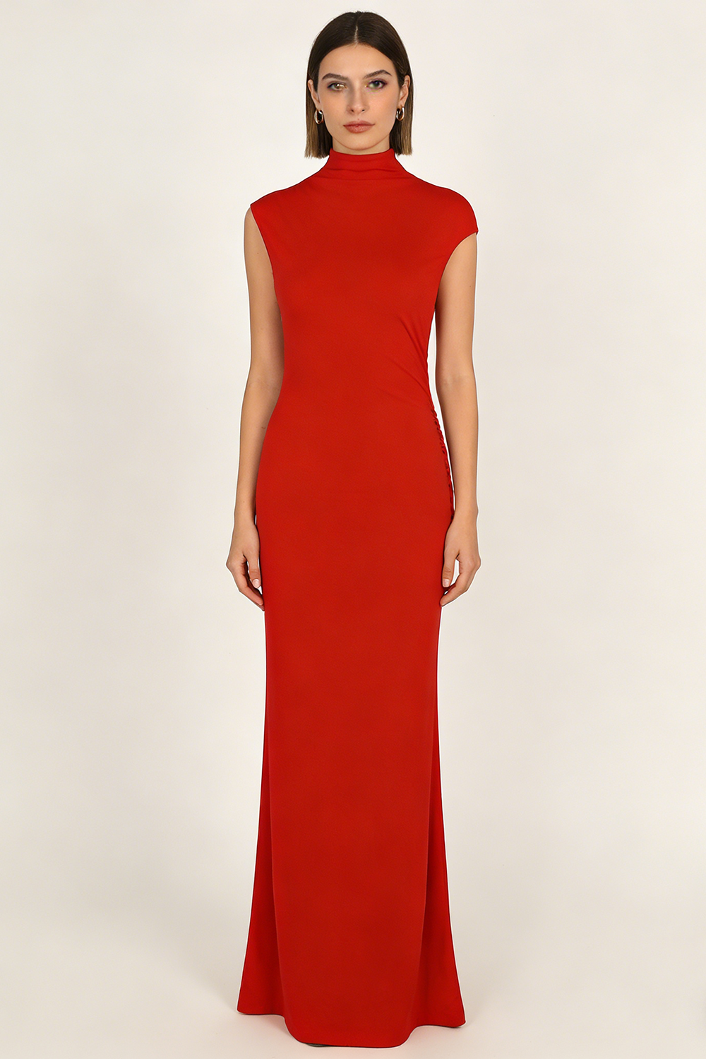 Backless Gathered Maxi Dress