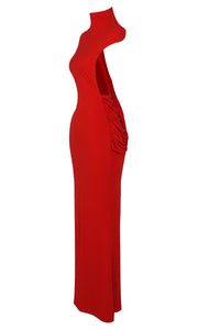 Backless Gathered Maxi Dress