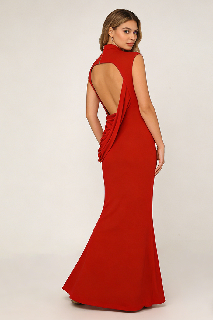 Backless Gathered Maxi Dress