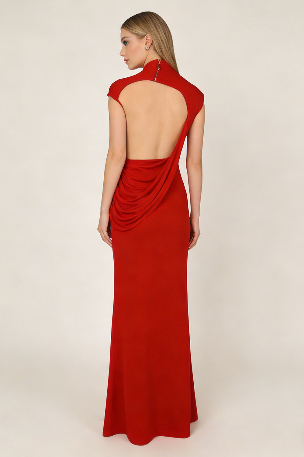 Backless Gathered Maxi Dress