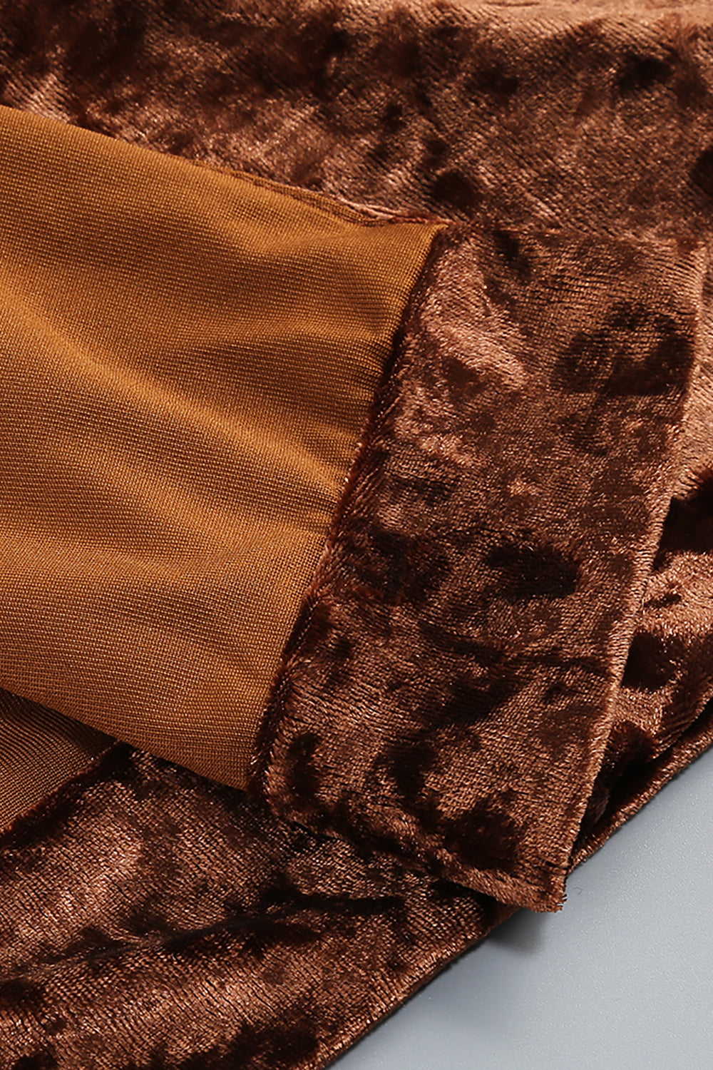 Backless Pearl Velvet Maxi Dress in Bronze