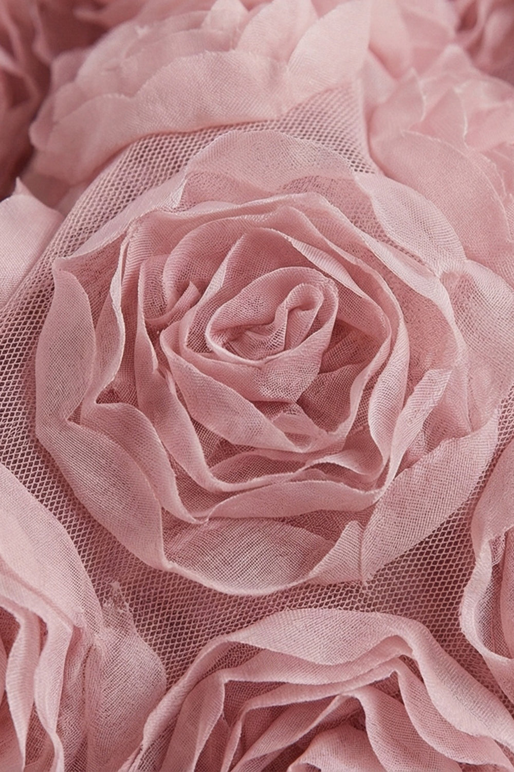 Backless Rose Applique Tulle Midi Dress