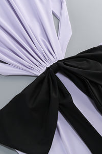 Robe en jersey dos nu à nœud