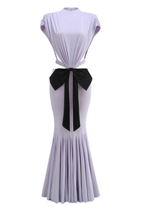 Robe en jersey dos nu à nœud