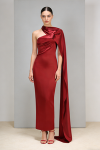 Backless Cape Maxi Dress