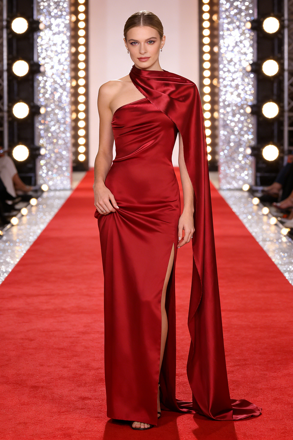 Backless Cape Maxi Dress