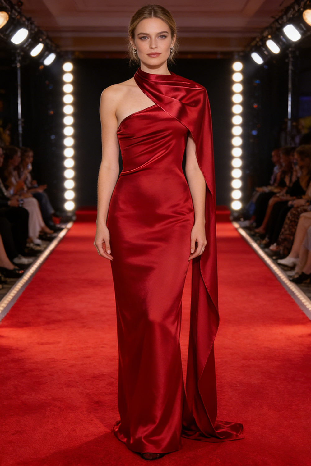 Backless Cape Maxi Dress