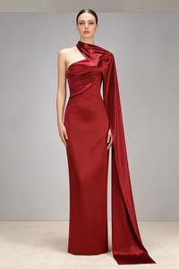 Backless Cape Maxi Dress