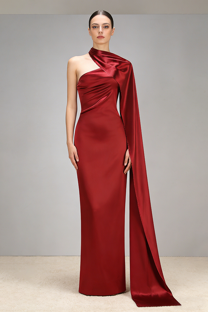 Backless Cape Maxi Dress