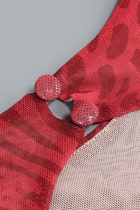 Backless Leopard Burnout Mesh Maxi Dress