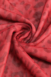 Backless Leopard Burnout Mesh Maxi Dress