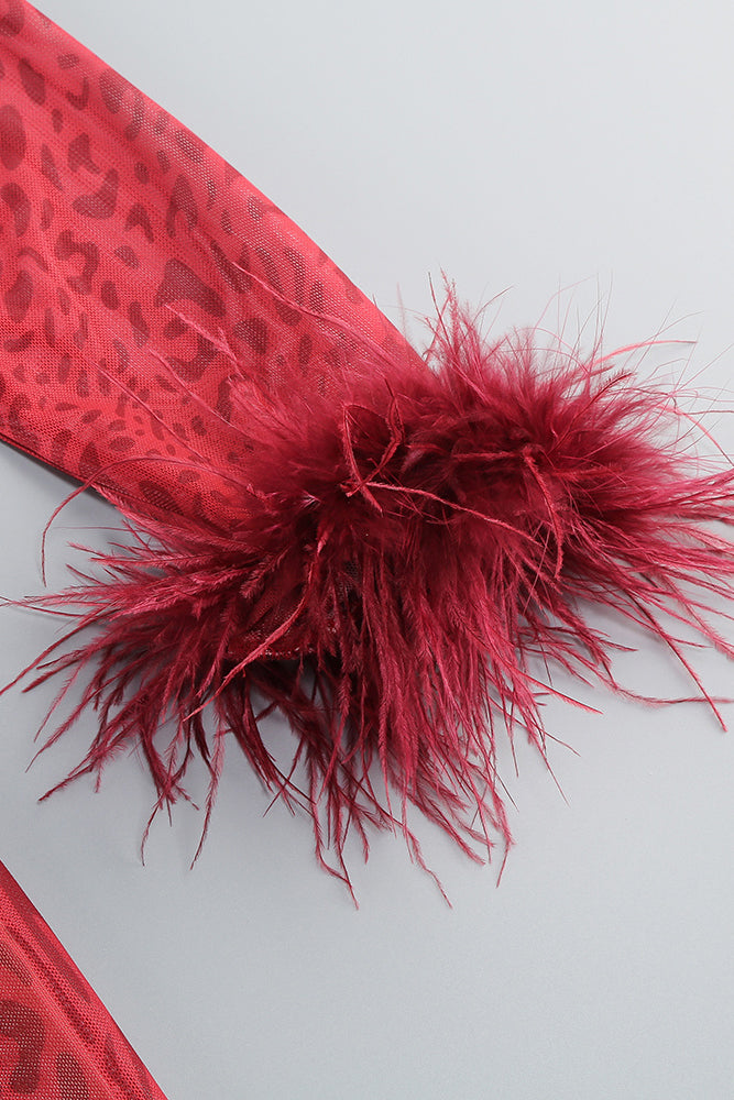 Backless Leopard Burnout Mesh Maxi Dress