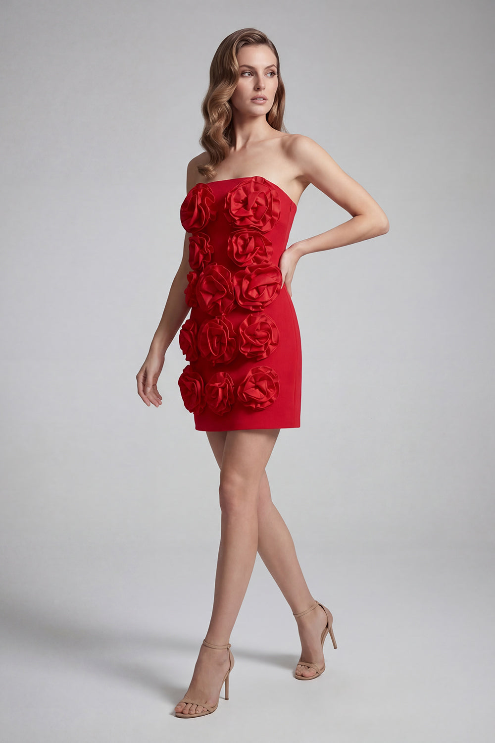 Bandeau Corsage Detail Mini Dress