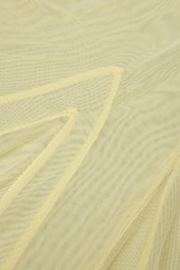 Bandeau Neck Flared Mesh Gown