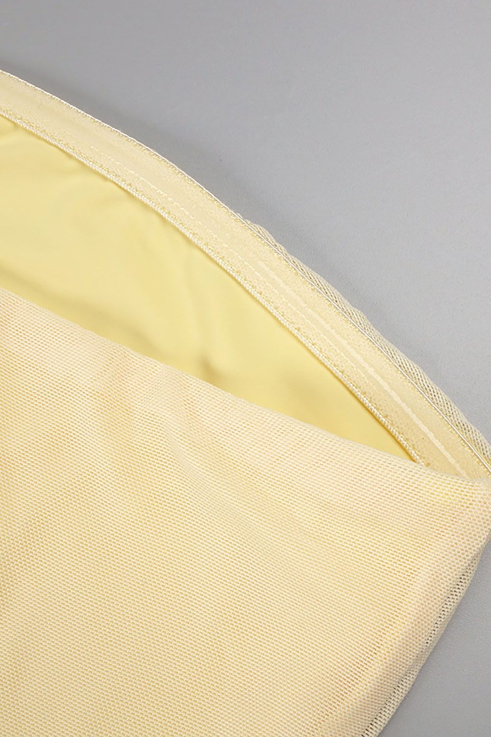 Bandeau Neck Flared Mesh Gown