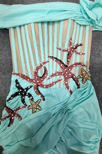 Bardot Corset Crystal Starfish Gown