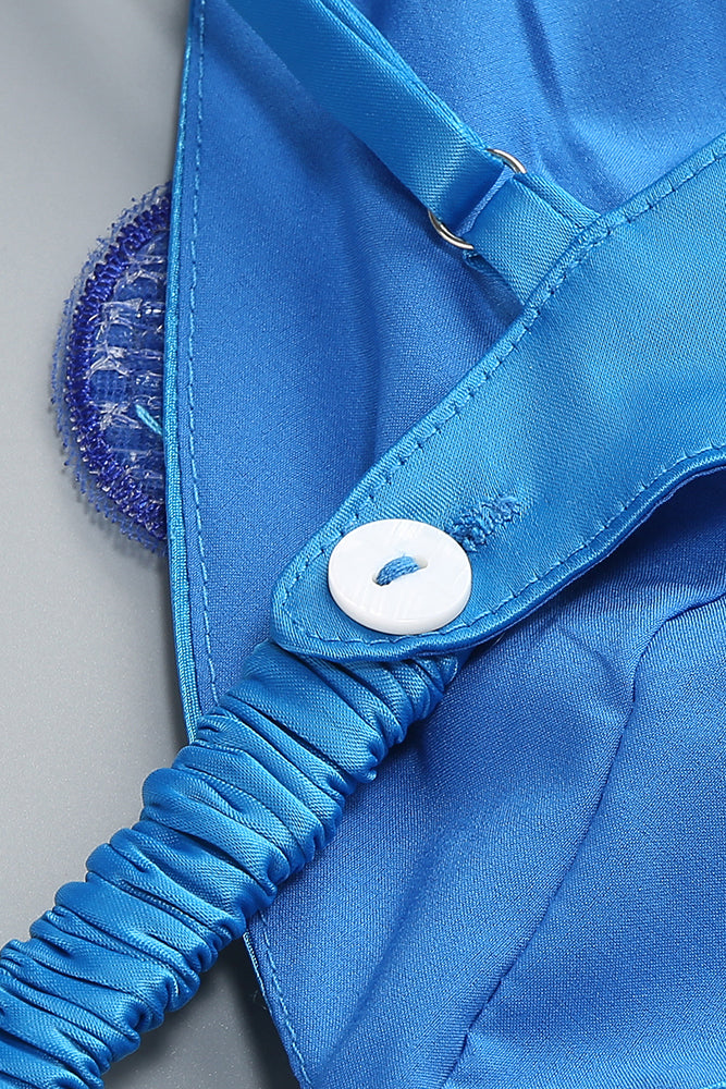 Beaded Applique Lace-up Dress