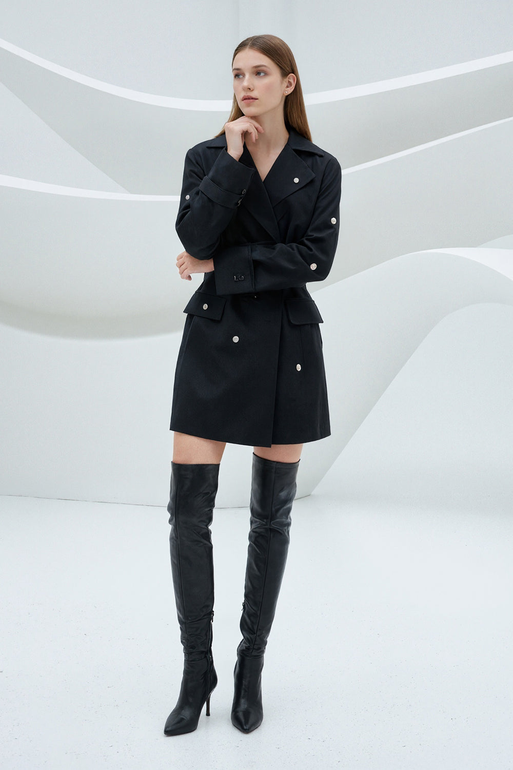 Long Sleeve Embellished Belted Jacket