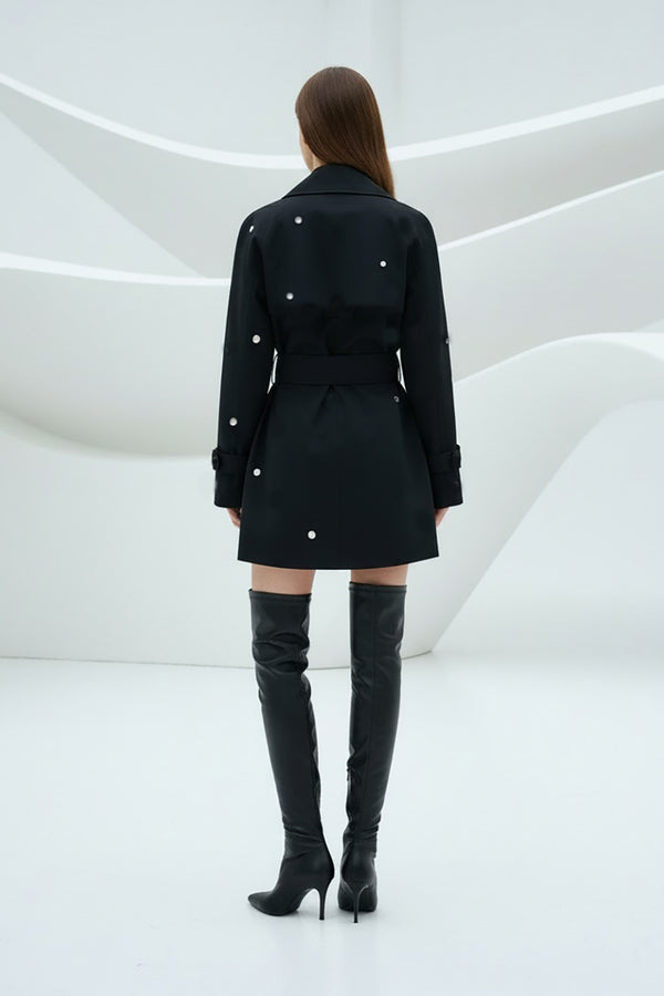 Long Sleeve Embellished Belted Jacket