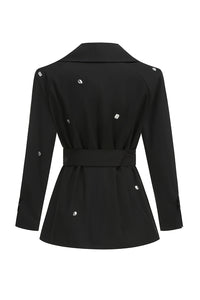 Long Sleeve Embellished Belted Jacket