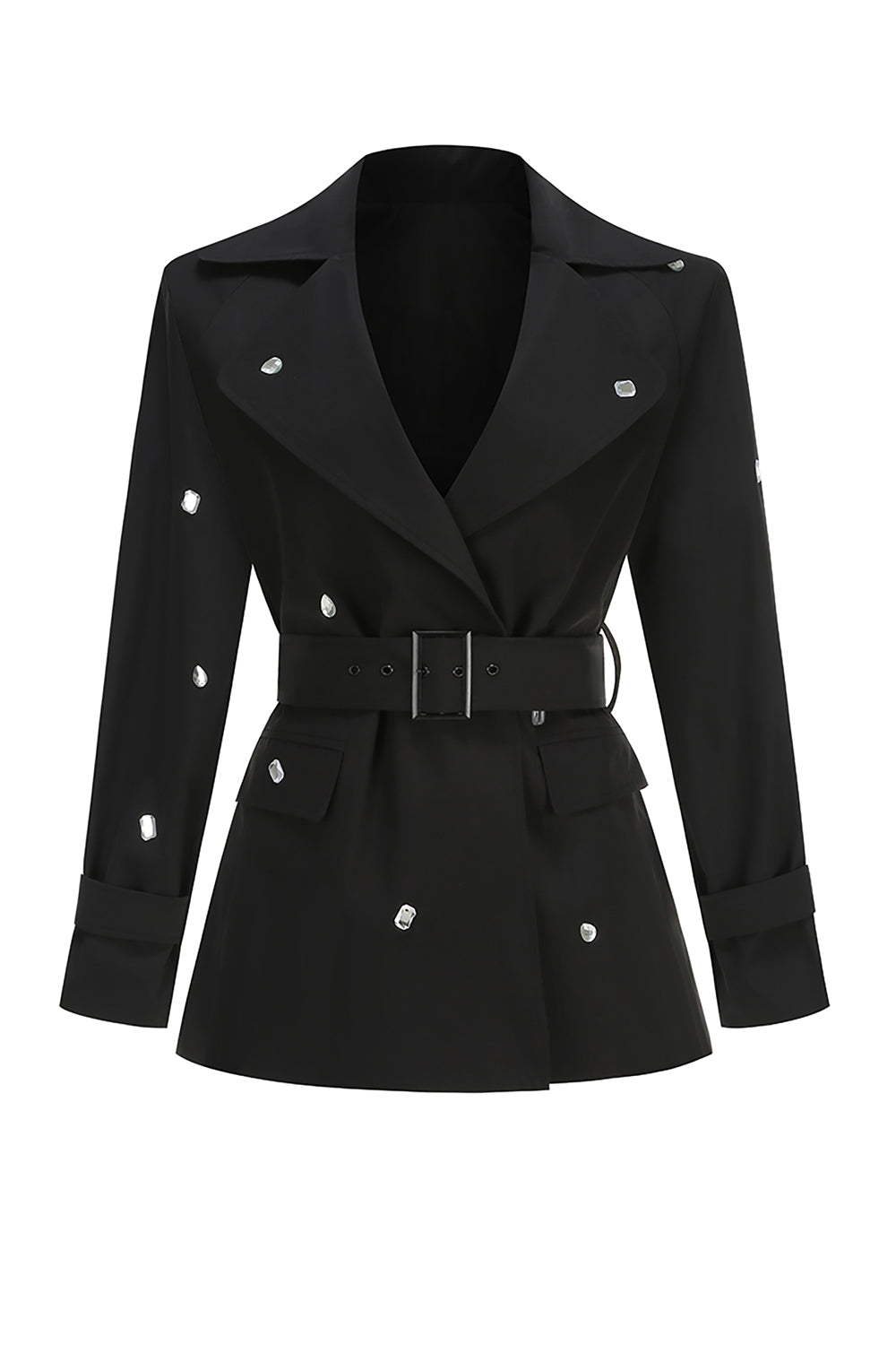 Long Sleeve Embellished Belted Jacket