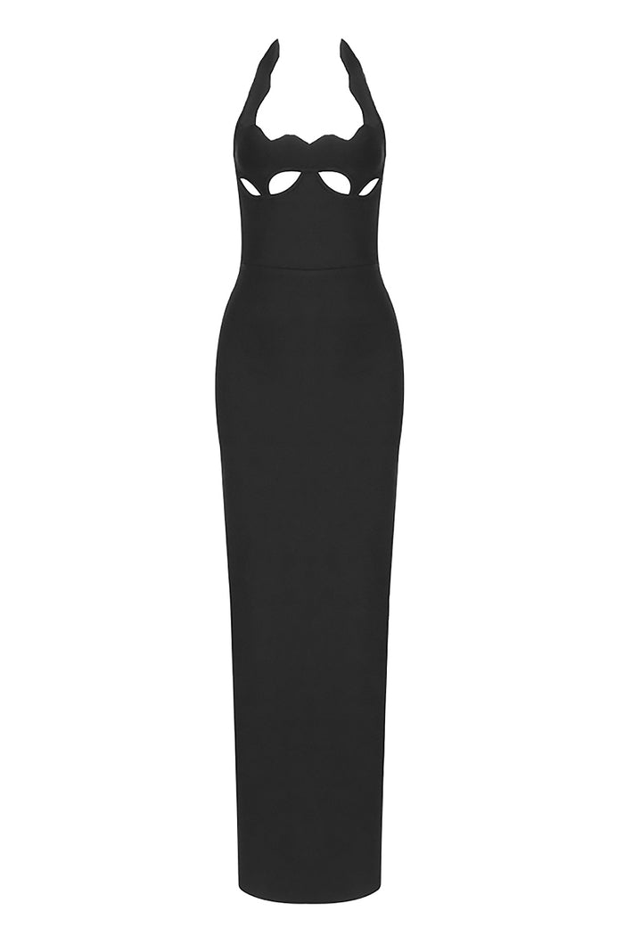 Halter Hollow Out Maxi Bandage Dress