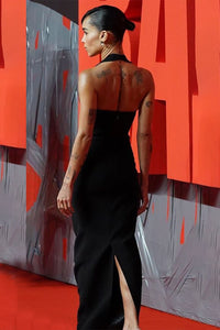 Halter Hollow Out Maxi Bandage Dress