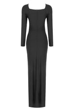 Black Embellished Cut-out Maxi Dress