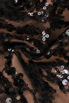 Black Sequin Lace Perspective Jumpsuit