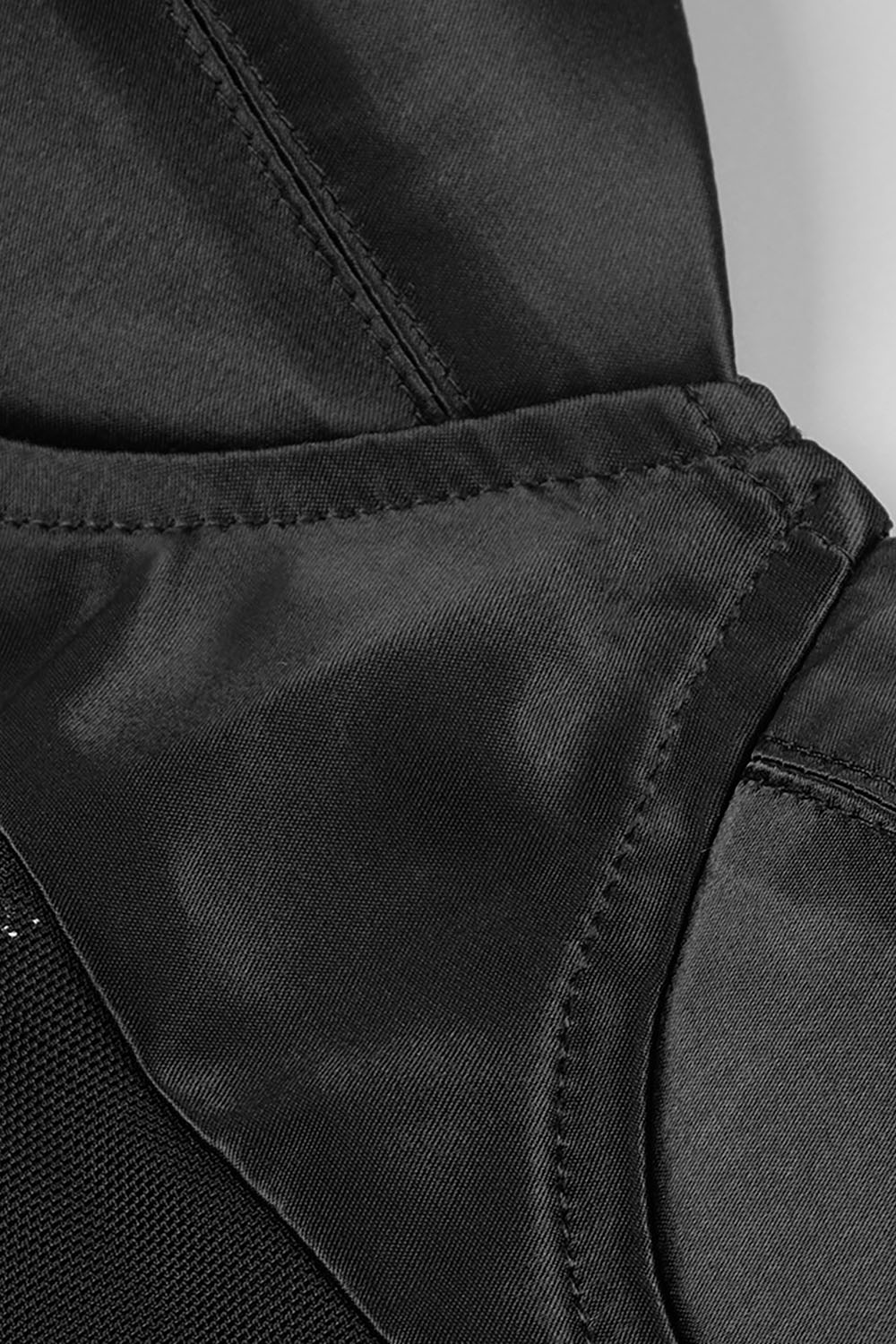 Vestidos largos negros de malla de algodón satinado de manga única