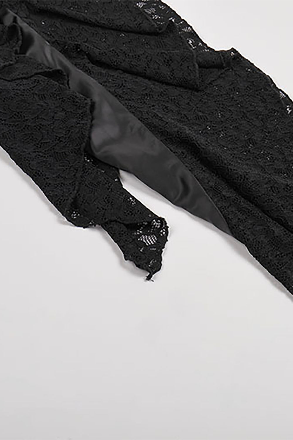 Black Strappy Lace Satin Corset Dress