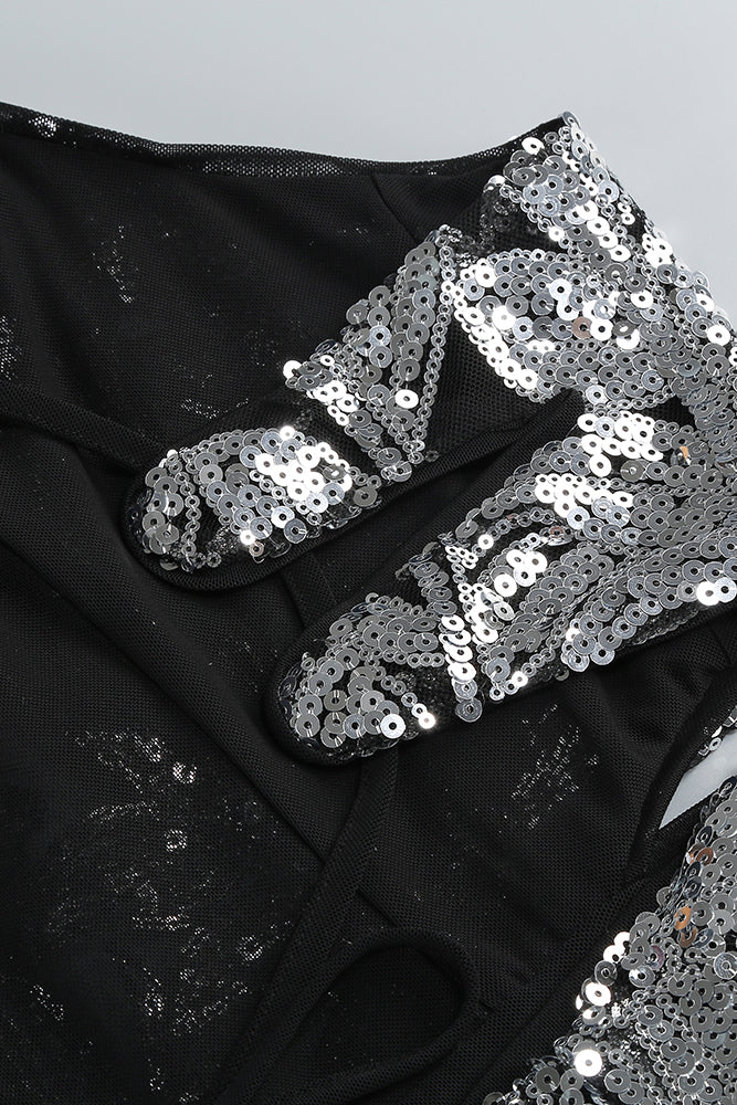 Botanical Sequin Embellished Gown