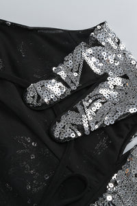 Robe ornée de sequins botaniques