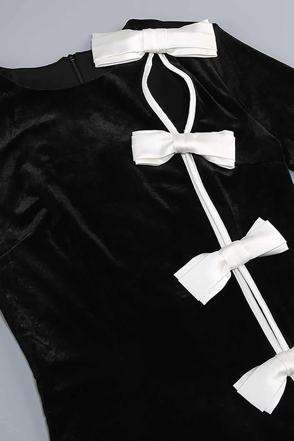 Bow Cascade Velvet Gown