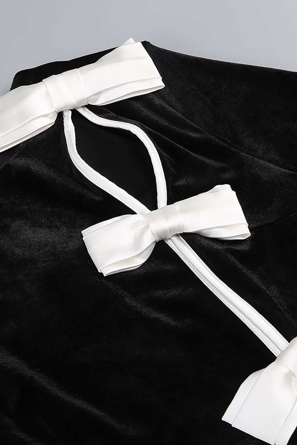 Bow Cascade Velvet Gown